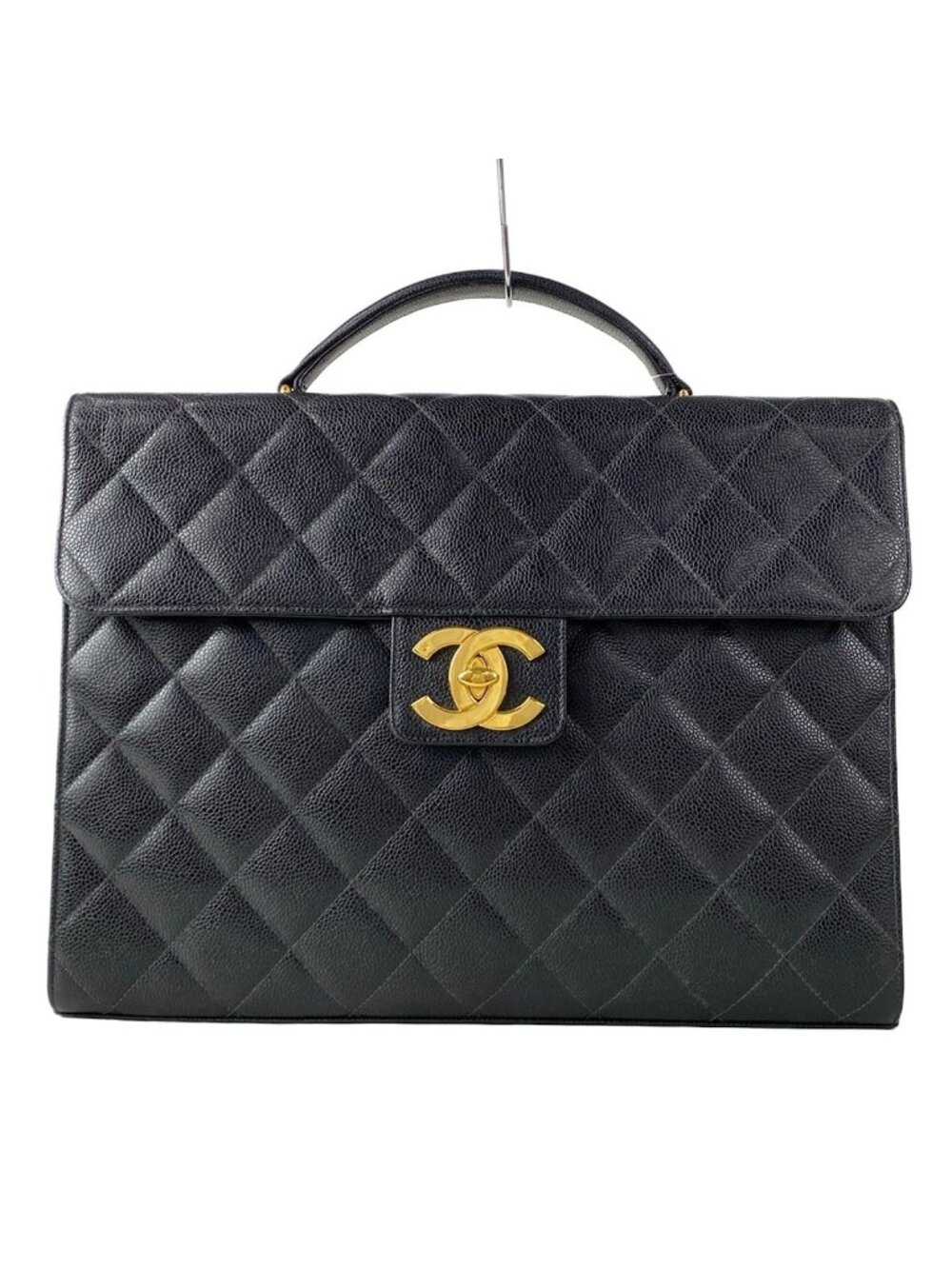 Chanel Business Bag Quilted Black Gold
